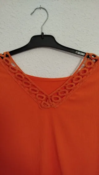 Camisa/túnica naranja manga corta