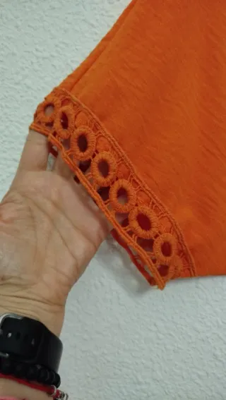 Camisa/túnica naranja manga corta