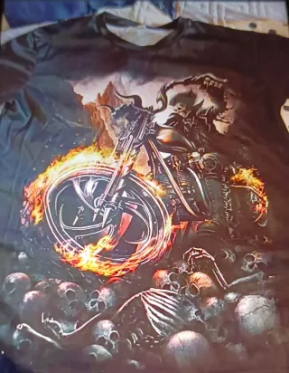 Camiseta Talla XL Calaveras Motero