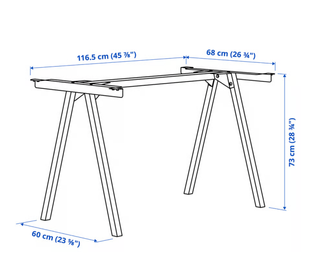 Estructura mesa Ikea TROTTEN blanca