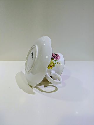 Vela Taza Té Vintage Porcelana Flores