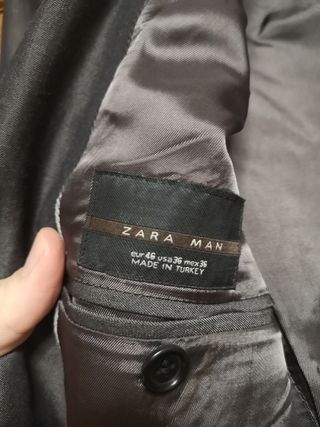 Chaqueta Zara hombre gris talla 46