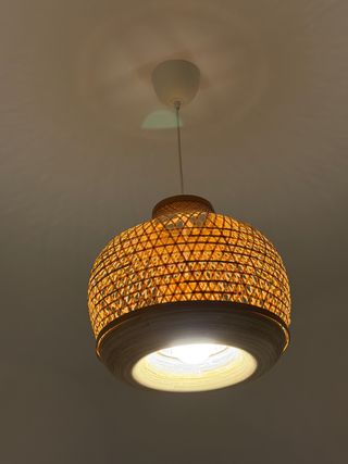 LAMPARA SALON BAMBU MADERA