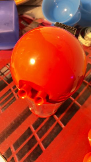 Caraffa Biesse vintage trasparente e rossa