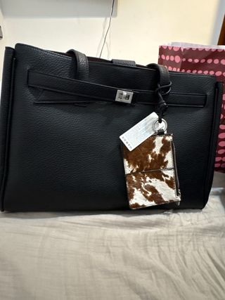 Bolso Parfois Negro Cuero Nuevo Con Etiqueta