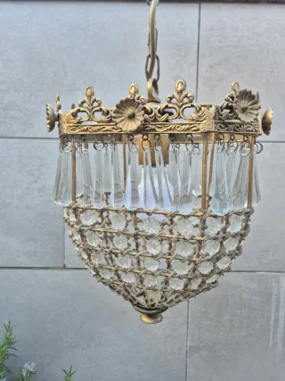 Lámpara colgante vintage de cristal