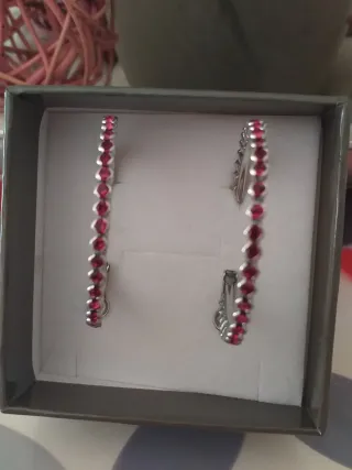 Pendientes Aro Plata y Piedras Swarovski nuevos