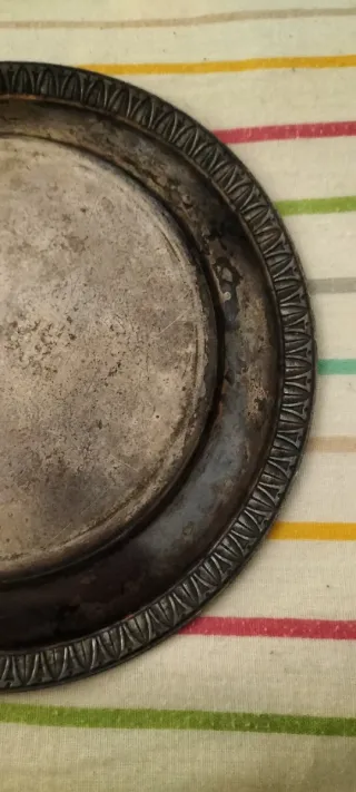 Piattino vintage metallo diametro 14,50 cm
