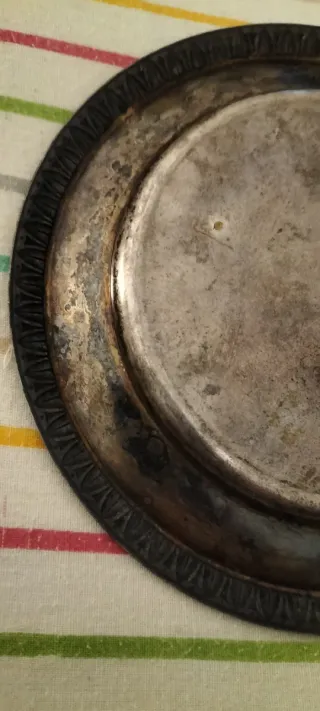 Piattino vintage metallo diametro 14,50 cm