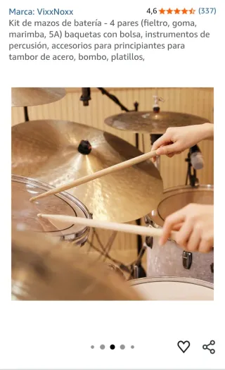 Kit Mazos Batería VixxNoxx 4 Pares + Bolsa