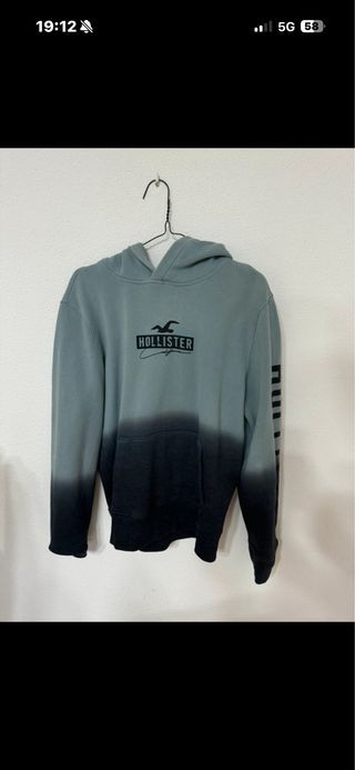 Sudadera Hollister Degradado Negro y Teal