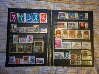 Sellos de la Unión Soviética cancelados.