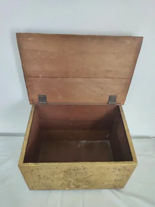 Caja carbonera latón antigua barco