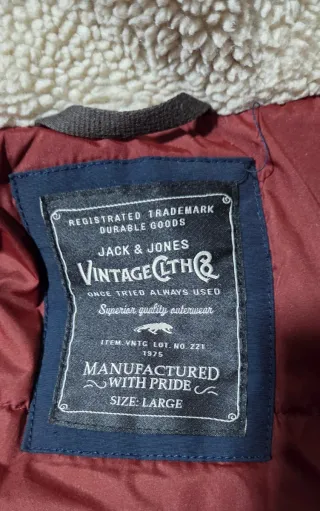 Parka Jack and Jones Talla L Azul Marino