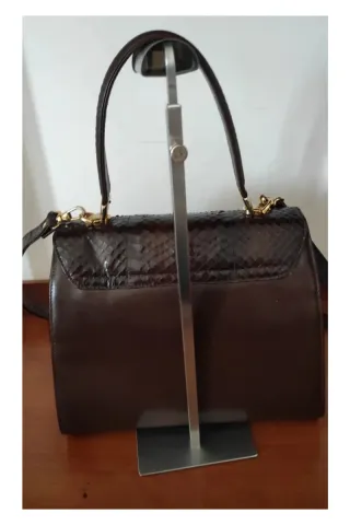 Borsetta Vintage Pelle Marrone Dettagli Oro