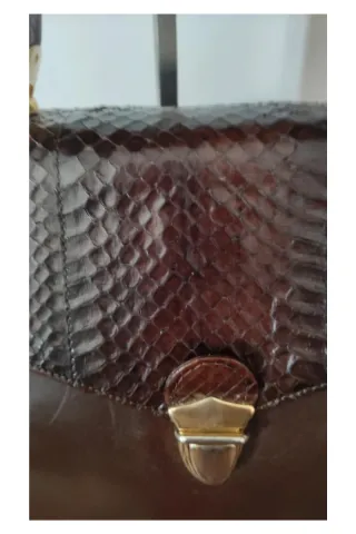 Borsetta Vintage Pelle Marrone Dettagli Oro