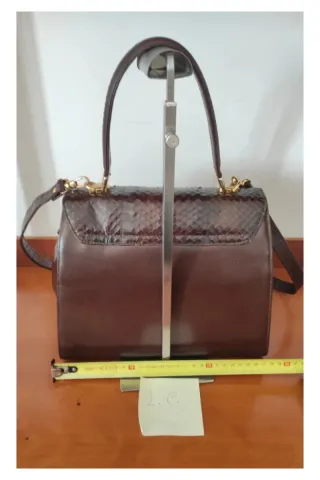 Borsetta Vintage Pelle Marrone Dettagli Oro