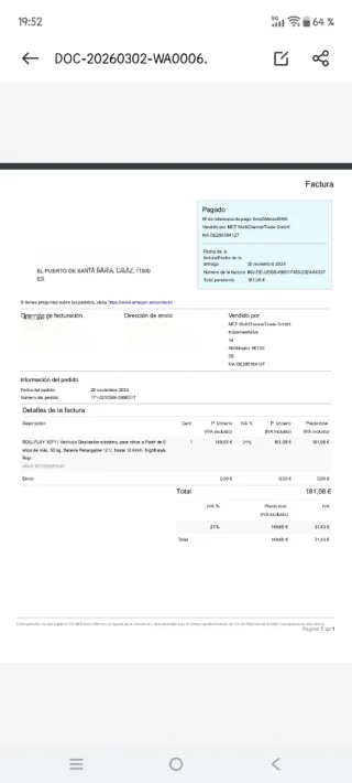 Patin Deslizador Eléctrico Rollplay Rojo