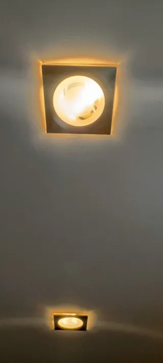 2 faretti da incasso in acciaio 23x23 cm