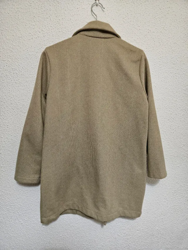 Abrigo paño espiga beige White&One
