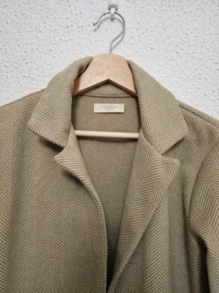 Abrigo paño espiga beige White&One
