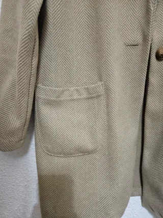 Abrigo paño espiga beige White&One