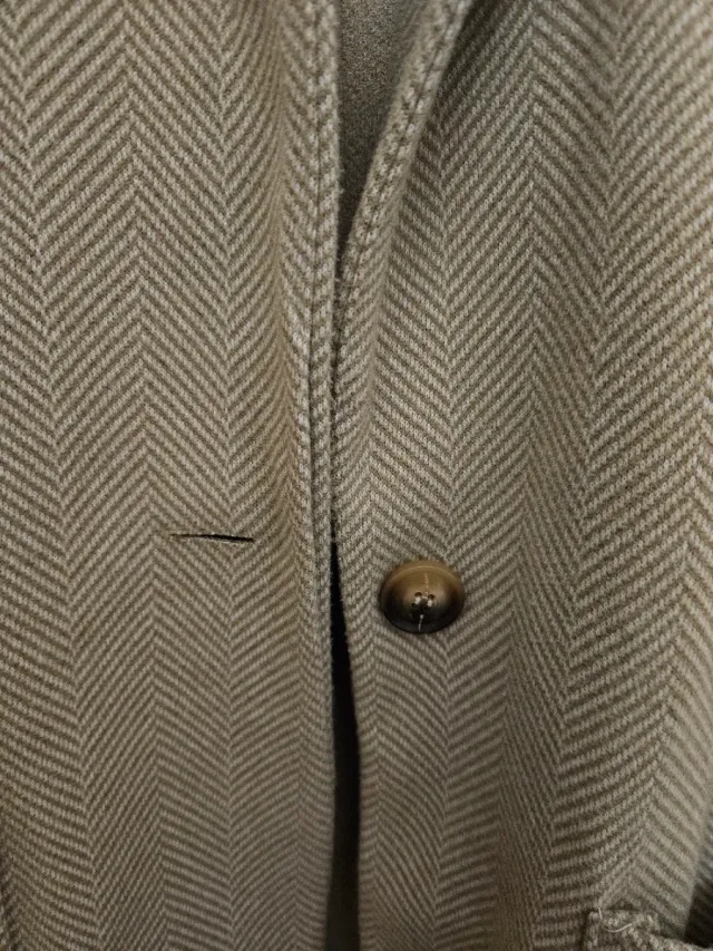 Abrigo paño espiga beige White&One