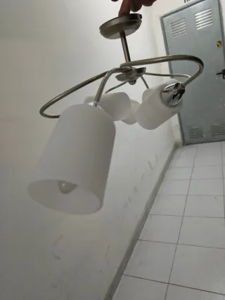 Lámpara de techo 5 brazos plateada