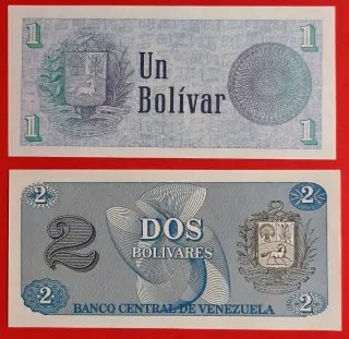 Venezuela 4 Billetes 1 2 5 10 Bolívar/s 1989‑1995