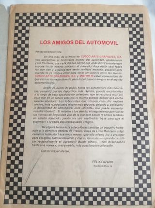 Álbum de cromos de coches Motor 16