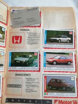 Álbum de cromos de coches Motor 16