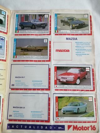Álbum de cromos de coches Motor 16