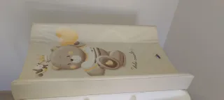 Cuna, edredón, balancín,bañera,lampara,manta juego