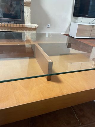 Mesa de centro madera y cristal