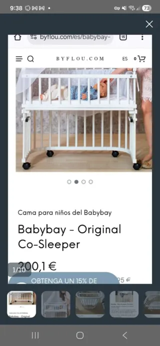 Babybay Original cuna colecho madera