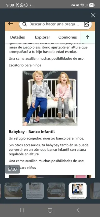 Babybay Original cuna colecho madera