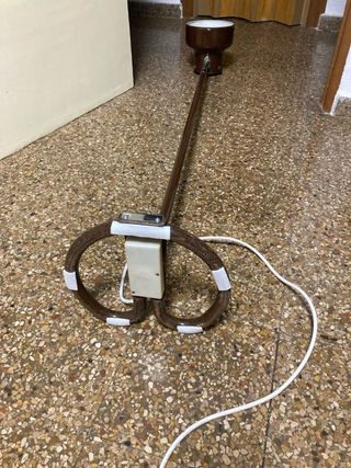 Lámpara de pie antigua marron plateado año 60