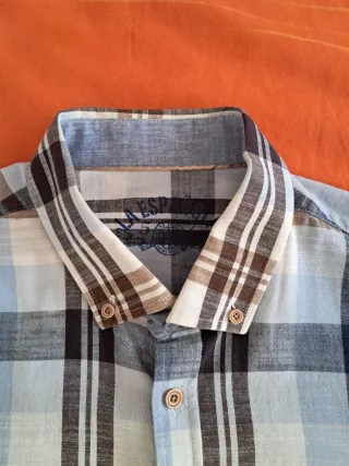 Camisa cuadros La Española azul y marrón