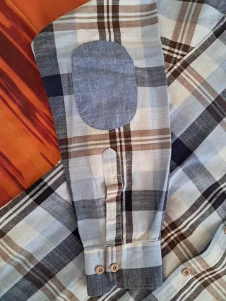 Camisa cuadros La Española azul y marrón