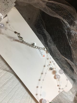 conjunto  Comunión Perlas y Flor de seda (LEER ...