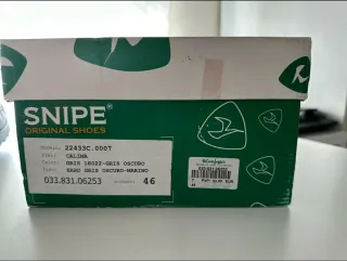 Zapato de piel Snipe negro y azul