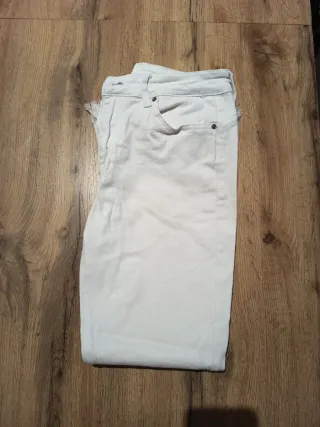 Pantalón flare blanco elástico Talla XL