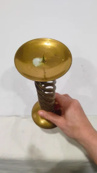 Candelabro Portavelas Vintage Bronce Antiguo