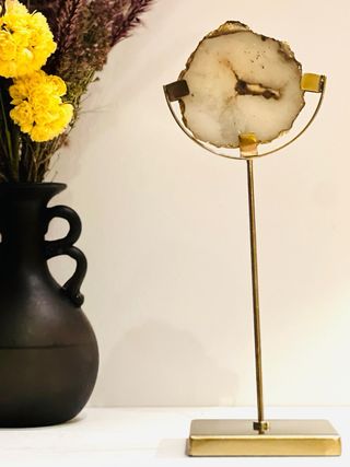 Escultura Decorativa Ágata Geoda  Natural