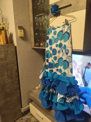 Falda flamenca volantes círculos