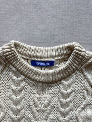 Jersey Decathlon Lana Trenzado Beige Talla S