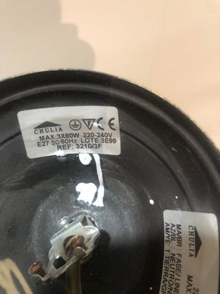 Lámpara de techo metal y cristal