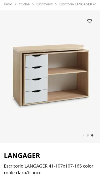 Escritorio Jysk LANGAGER 41 (107x107x165cm)