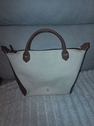 Bolso Purificación García Beige y Marrón