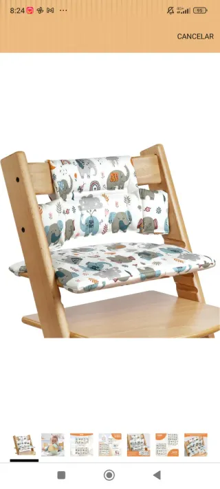 Cojín Trona Stokke Elefantes